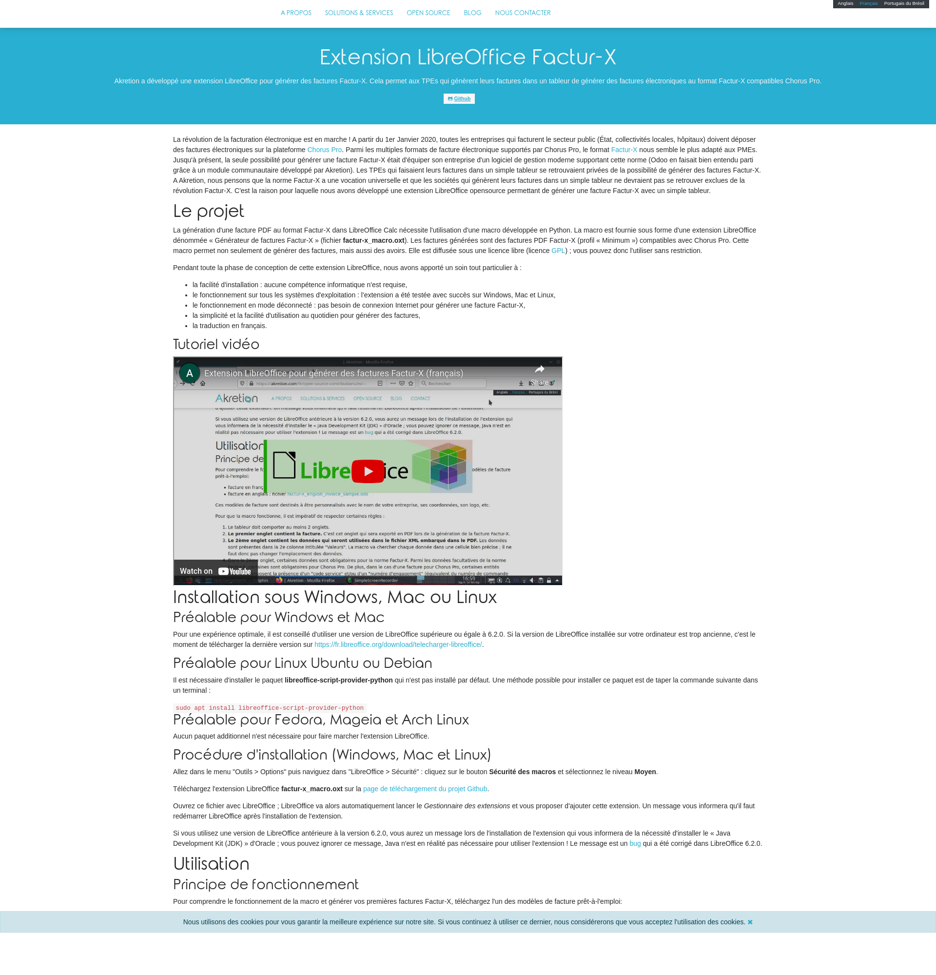 Extension Libreoffice pour Factur-x